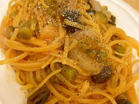 レンジで作る！青唐辛子入りナポリタン